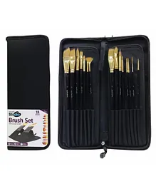 Mont Marte Studio Black Brush Set in Easel Wallet - 15 pieces