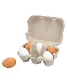 Viga Wooden Eggs pack of 6 - White & Beige