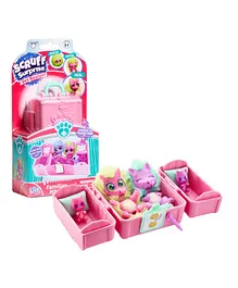 Scruff A Luv Surprise Vet Rescue Cat Family Bed Pack Miniature Collectable Toys Set - 7 Pieces