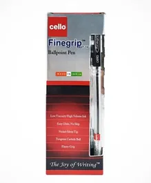 Cello Finegrip Ball Pen 0.7 mm Black - 12 Pieces