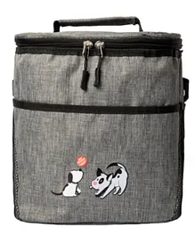 بيج ديزاين - حقيبة غداء معزولة - تصميم الكلاب - رمادي