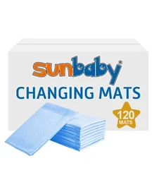 Sunbaby Disposable Changing Mats Pack of 120 - Blue