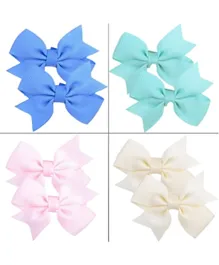 Babyqlo Cute Bow Hair Pins Set Multicolour - 4 Pairs