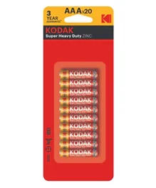 Kodak Super Heavy Duty Zinc AAA Batteries - 20 Pieces