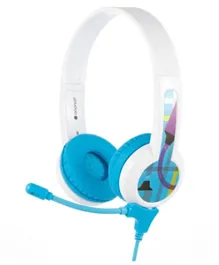 BuddyPhones Studybuddy Headphones with Mic and Extra Audio Cable - Blue