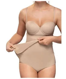 Mums & Bumps Leonisa High-Waisted Postpartum Panty with Adjustable Belly Wrap for Natural or C-Section Birth - Nude