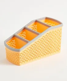 HomeBox Knit 4-Compartment Storage Organiser - Yellow