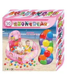 Enonedear Shooting Ball Pool Tent with 50 Balls - Pink