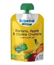Bibena Organic Puree Banana/Apple/Cookie Crumble - 100g