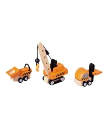 Plan Toys Wooden Construction Vehicles - Pack of 3