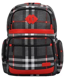 Fusion Checked Backpack Grey Red - 18 inches