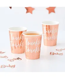Ginger Ray Foiled Paper Cups Pack of 8 - Rose Gold