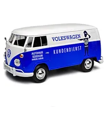 Motormax Die Cast Volkswagen Type 2 T1 Delivery Van Kundenienst - Blue and White
