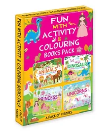 Fun With Activity & Colouring Books Pack of 4 - English