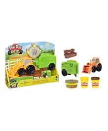 Play-Doh Wheels Tractor Farm Truck Toy with Horse Trailer Mold and 3 Cans of Non-Toxic Modeling Compound