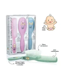 BETER Newborn Baby Hair Care Set - Gentle Comb and Soft Brush, Safe Rounded Teeth, Ergonomic Grip, 0M+
