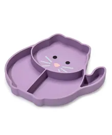 Melii Divided Silicone Suction Plate - Purple Cat