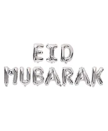 Eid Party Silver Eid Mubarak Foil Letter Balloons