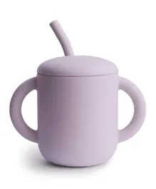 Mushie Silicone Training Cup   Straw - Soft Lilac - 175mL