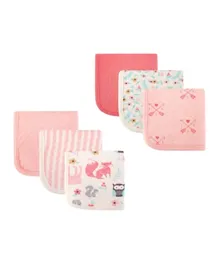 Hudson Childrenswear Quilted Cotton Washcloths Pink - Pack Of 6
