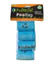 Nutrapet Pet Poo Bags 4 Rolls with Header Card - Blue