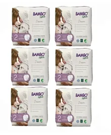 Bambo Nature Eco-Friendly Diapers, Size 2, 3-6kg MEGA PACK OF 6 (192 diapers)