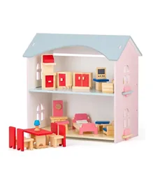BAYBEE Mini Wooden Dollhouse With Furniture And Accessories