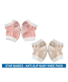 Star Babies Anti Slip Crawling Kneepads Peach Beige - Pack of 2
