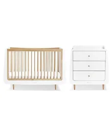 SnuzKot Skandi 2 Piece Baby Nursery Furniture Set - Natural