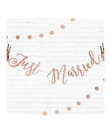 Ginger Ray Just Married Rose Gold Glitter Bunting