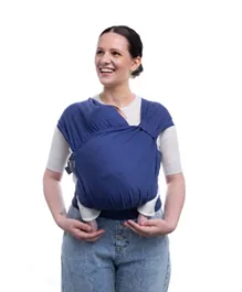 Boba Bliss Baby Carrier - Gentle Skin-Friendly Cotton with Cross-Body Strap, Adjustable Support, Blue, 0-12m, 18x9x27cm
