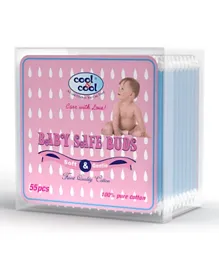 Cool and Cool Soft & Gentle Cotton Baby Safe Ear Buds - 55 Pieces