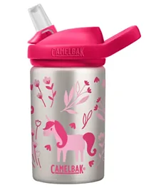 CamelBak Eddy Plus Unicorn & Blooms Stainless Steel Sipper Bottle Silver - 400 ml