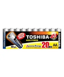 Toshiba Japanese Energy High Power LR6 AA Battery Value Pack - 20 Pieces