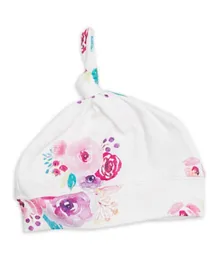 Lulujo Baby Bamboo Top Knot Hat - Posies