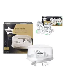 Tommee Tippee Closer to Nature Microwave Steam Sterlizer + Closer to Nature New Born Combo Kit