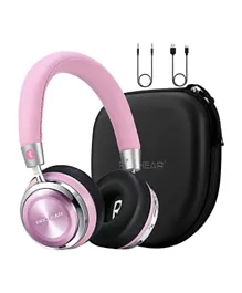 Prohear Bendable Bluetooth 5.0 Wireless Active Noise Canceling Headphones With Case And Aux - Pink