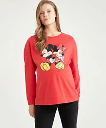 DeFacto Mickey & Minnie Maternity T-Shirt - Red
