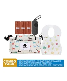 Star Babies Stroller Bag, Bibs, Scented Bag - Pack of 4