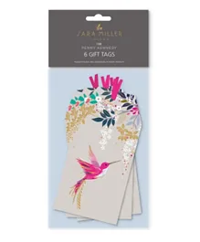 Penny Kennedy Sara Miller Grey Hummingbird Tag  - Pack of 6 Tags