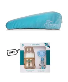 Feeding Friend Self Inflating Nursing Pillow (Baby Blue) +  FREE Mamajoo Gift Set