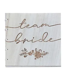 Ginger Ray Wooden Boho Team Bride Hen Party Guest Book - White