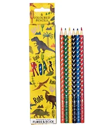 Floss & Rock Dinosaur Pack of 6 Pencils - Multi Color