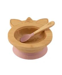 Citron Organic Bamboo Bowl with Spoon - Unicorn Pink