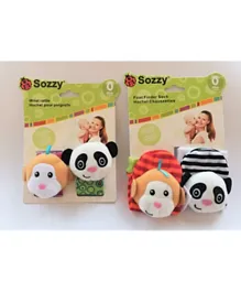 Factory Price Animal Design A Wrist Rattle & Foot Finder - 2 Pairs