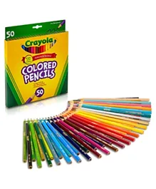 أقلام رصاص ملونة طويلة من كرايولا متعددة الألوان - 50 قطعة