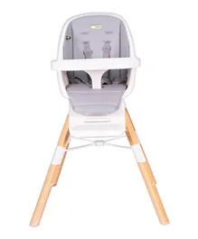 Mini Panda Eat and Learn 4-in-1 Convertible Wooden Baby High Chair - Silver