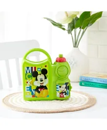 HomeBox Disney Mickey Mouse Watercolours Top Handle Combo Set with Sports Bottle - 400mL