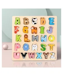 Highland Wooden Animal Theme Alphabet Learning Puzzle Board Montessori Set