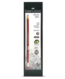 Faber Castell Dessin HB Pencil With Eraser Tip - 13 Pieces